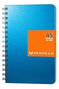 MENORAH - Dotted Notebook, A5 Wire Bound Journal,160 Pages, 90 GSM- (21 ...