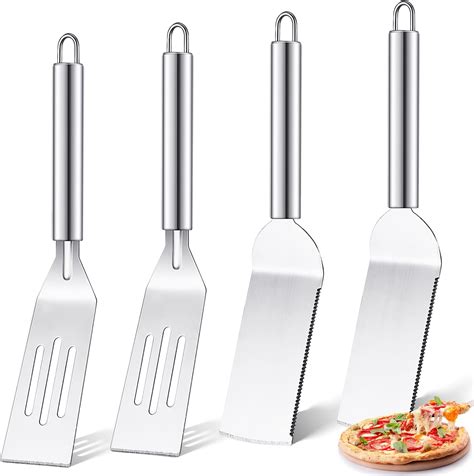 Amazon.com: Yaomiao 4 Pcs Metal Spatula 10 x 2 Inch Stainless Steel ...