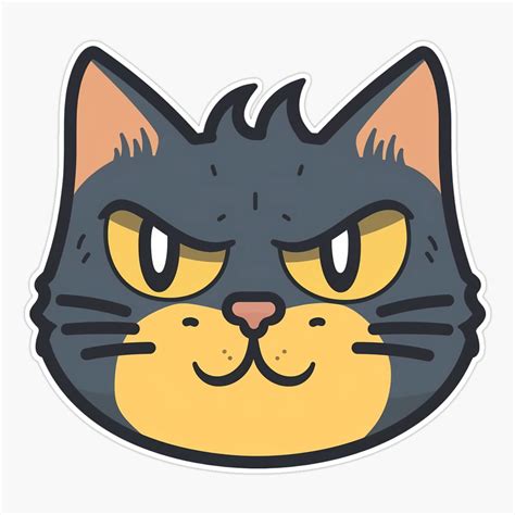 Maneki Smirking Cat Emoji Unny Devil Cat Sticker, Phone Decal Water ...