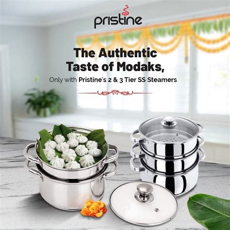 Buy Stainless Steel Induction base 3 Tier Steamer | Momo Maker – Multi ...