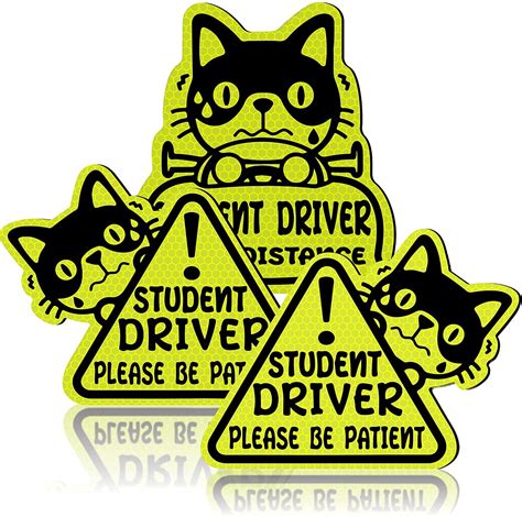 Mudder Set of 3 Reflective Student Driver Magnet for India | Ubuy