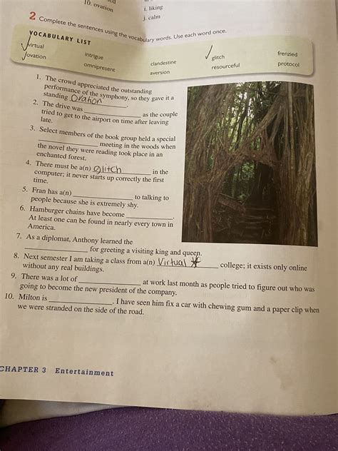 Answered: 10. ovation 2 Complete the sentences… | bartleby