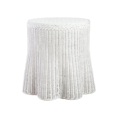 Round Scallop Skirted Side Table in White in 2025 | Side table, Side ...