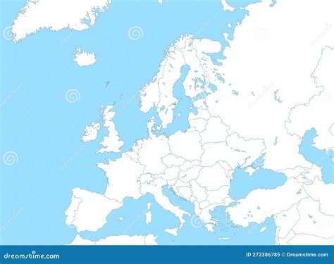 Political Map of Europe with Borders Stock Vector - Illustration of continental, flat: 272386785