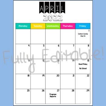 APRIL - Editable Newsletter with Calendar - BW & Color by Liv's Learners