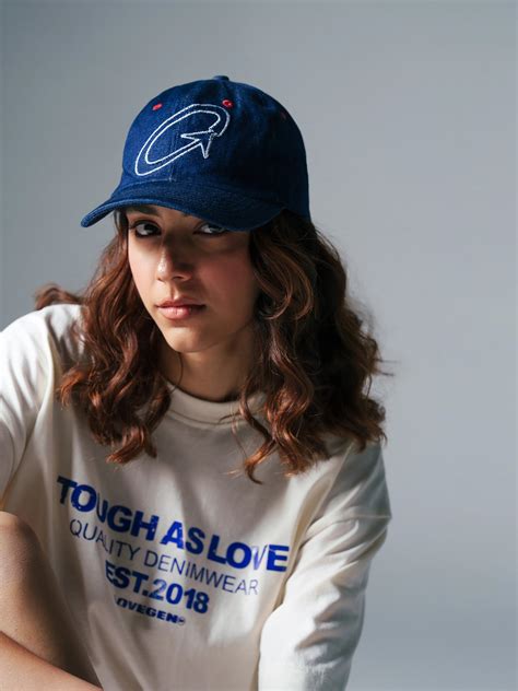 Lovegen Iconic G Denim Cap | Deep Indigo Curved Brim Hat with Embroidery