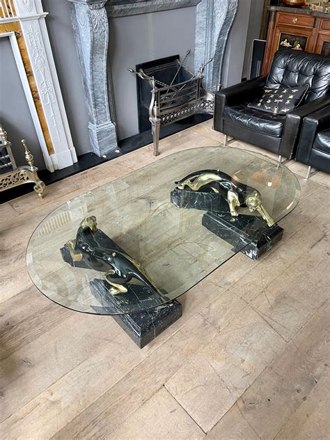 Very Large Italian Brass and Marble Panther Coffee Table at 1stDibs ...