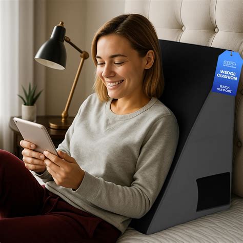 Sleepsia Wedge Pillow for Sleeping | 1 Year Warranty | Back Support ...