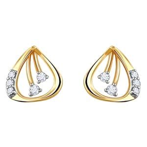 GIVA 14K Yellow Gold Gutsy Diamond Earrings|Valentine Gift for ...