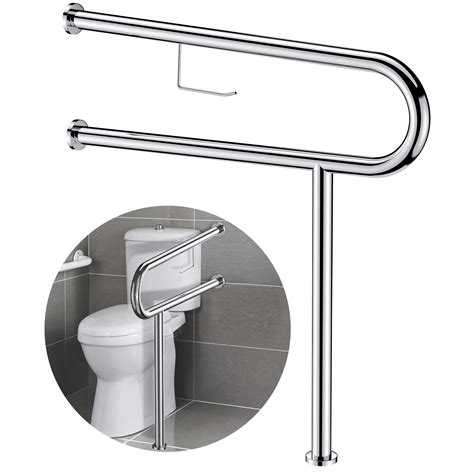 Wall Mounted Toilet Grab Bar Floor 2x Safety Grab Bar Foldable Toilet