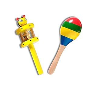 Aj Alliance Wooden Colorful Attractive Non Toxic Rattles, Musical Toys ...