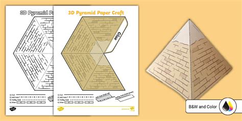 3D Pyramid Paper Craft (teacher made) - Twinkl