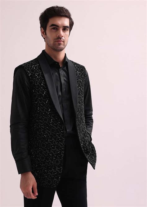 Aditya Roy Kapur In Our Black Double Layered Indo Western Jacket With ...