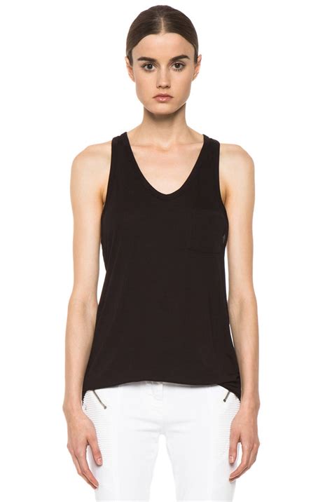 Alexander Wang Classic Tank with Pocket in Black | FWRD