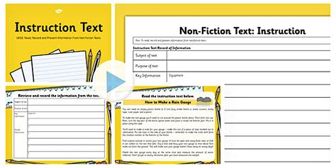 Instruction Text Read Record and Present Information UKS2 Lesson Pack