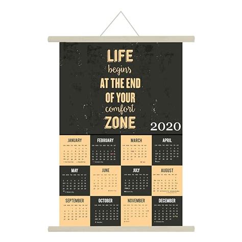 Yaya Cafe Year Gifts 2020 Wall Calendar Hanging Scroll Life Begins at ...