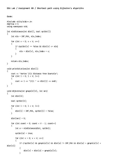Assignment-08 Code - Good - DSA Lab / Assignment 08 / Shortest path ...