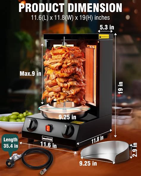 WantJoin Shawarma Grill Machine, Gas Vertical India | Ubuy