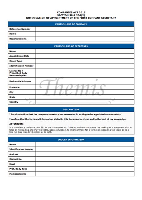 Company Secretary Malaysia :: SSM Forms vs Sections