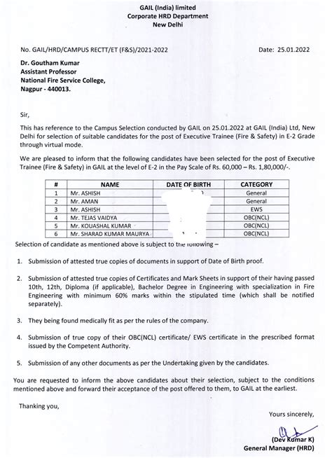 National Fire Service College Placement 2021