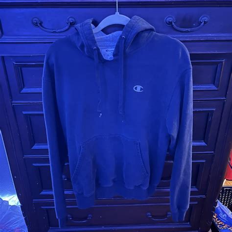 black champion hoodie size women’s med - Depop