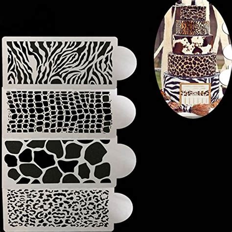 4PCS Cake Stencil Embossing Mould Spray Die Spray/Cake/Printing/Sugar ...