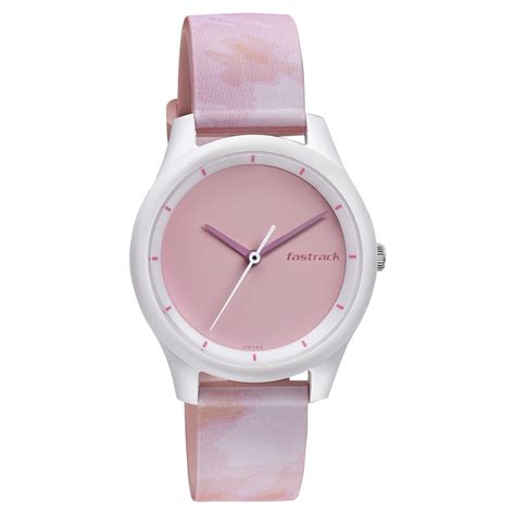 Buy Online Fastrack Tie & Dye Quartz Analog Pink Dial Silicone Strap ...