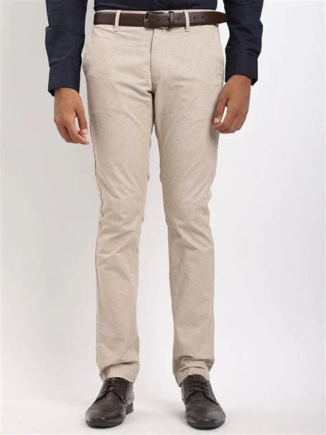 Buy Men Brooklyn Fit Cotton Stretch Trouser Online | Indian Terrain