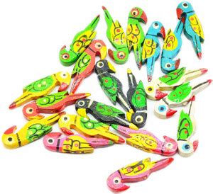 GOELX Wooden Parrot Beads for Beading, Jewellery Making & Art Craft ...