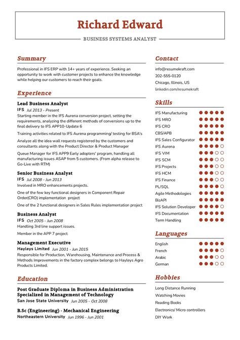 Business Systems Analyst Resume Sample in 2026 - ResumeKraft
