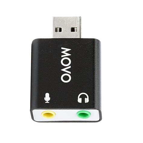 Movo USB-AC 3.5mm TRS Microphone to USB 2.0 Stereo Audio External Sound ...