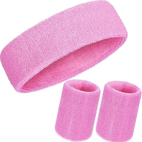 3 Pieces Sweatbands Set, Includes Sports Headband And Wrist Sweatbands ...