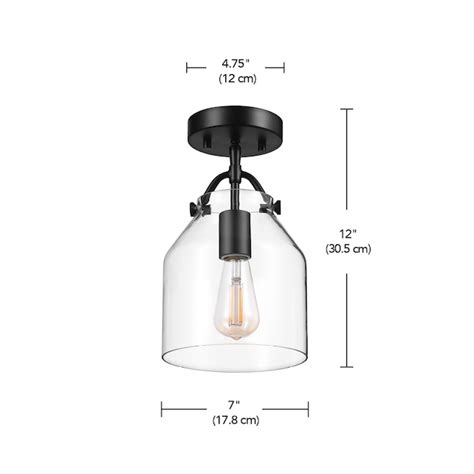 Globe Electric 1-Light 4.45-in Matte Black Flush Mount Light 91005566 ...