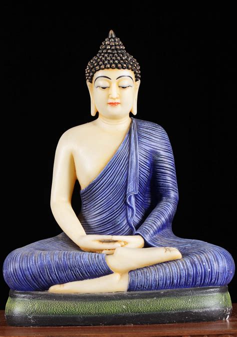 16" Fiberglass Meditating Buddha - Seated in Half Lotus Position ...