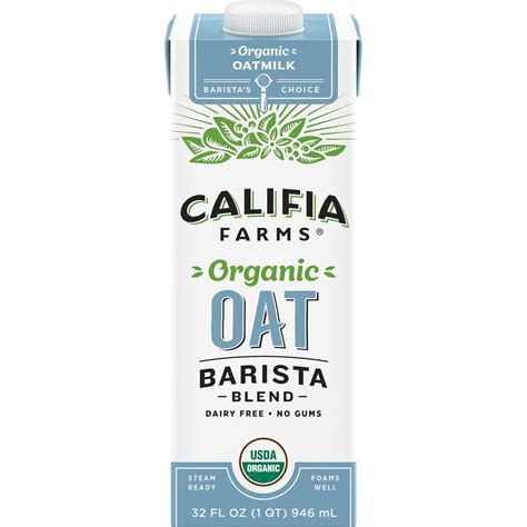 Amazon.com: Califia Farms - Organic Oat Barista Blend Oat Milk, 32 oz ...