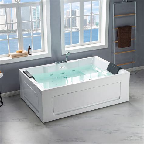 【WOODBRIDGE 2 Person Freestanding Massage Hydrotherapy Bathtub Hot Tub ...