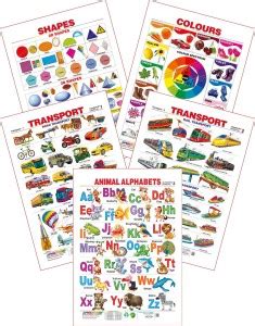 Spectrum Set of 5 Educational Wall Charts (Animal Alphabets, Colours ...