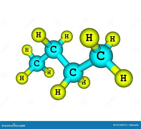 Molecular Structure of Butane on White Stock Illustration - Illustration of organic, chemical ...