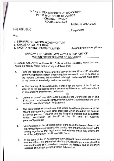 Chairman Wontumi's lawyer files application to postpone judgment of ...