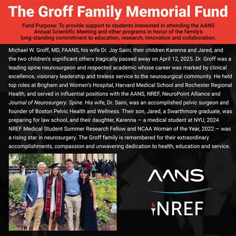 In the wake of the heartbreaking loss of Michael W. Groff, MD, FAANS ...