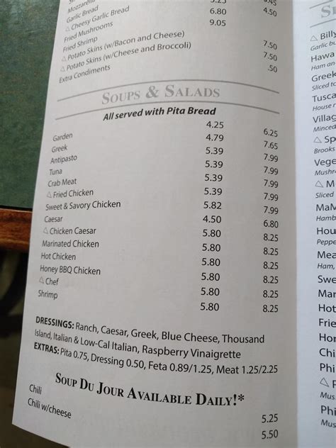 Menu at Brookside Pizza III pizzeria, Concord, 151 Manchester St