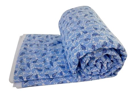 Avi Ultra Soft Printed Cotton Ac Comforter/Doha Double Bed (Blue ...