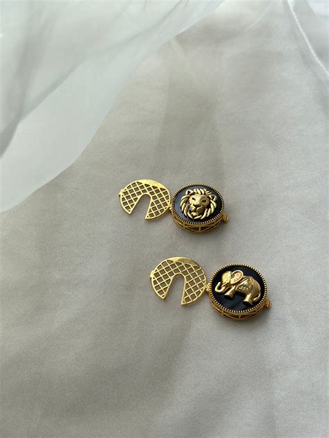 Black Onyx Button Clip – 92.5 Silver Gold Plated Accessory