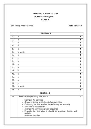 Home Science-SQP - Ghhhhhhh - HOME SCIENCE (064) SAMPLE QUESTION PAPER ...