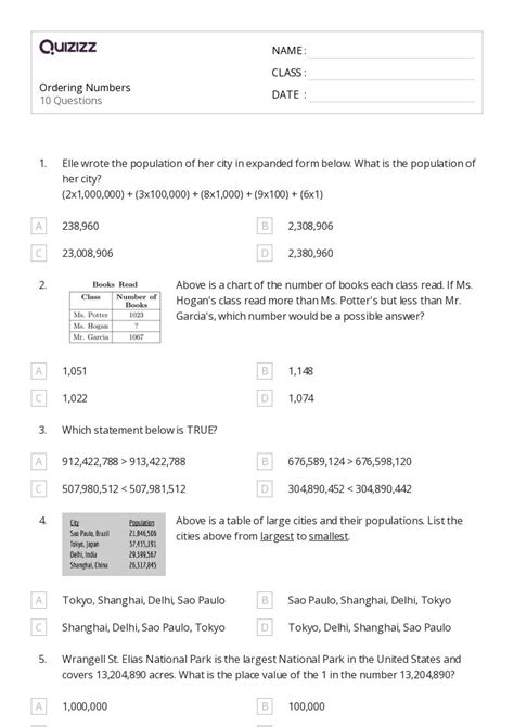 Image result for Ordering Numbers Questions