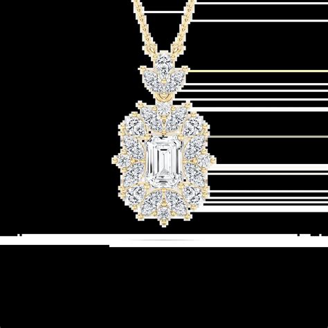 1.50 carat Emerald Diamond Luxurious Glamor Fashion Pendant