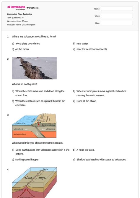 50+ Plate Boundary worksheets for Class 12 on Wayground | Free & Printable