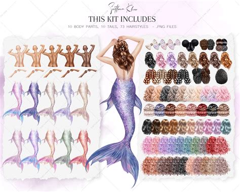 Mermaids Clip Art, Mermaids Friends Clipart, Little Girl - Svetlana Kleine