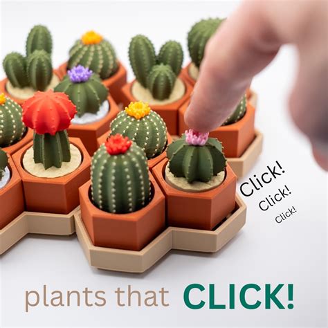 Fidget Cactus Clicker | Mini Clickable Cactus | Stress Relief Desk Companion | Gift for Plant ...