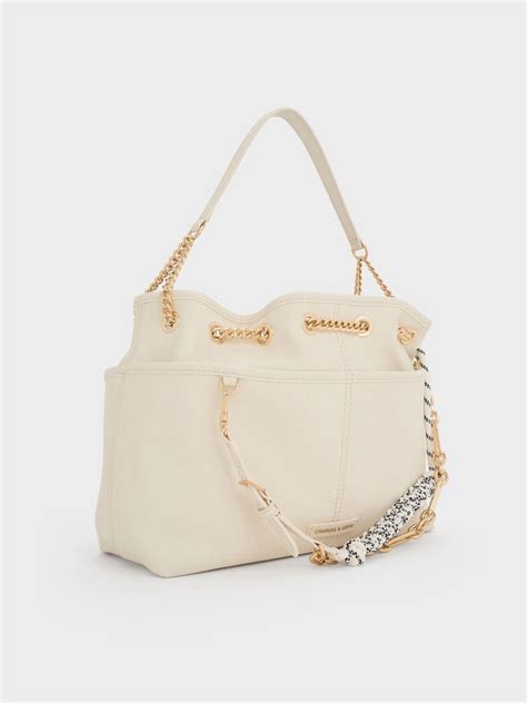 Cream Addison Knotted-Rope Tote Bag - Cream - CHARLES & KEITH IN